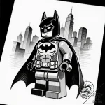Tat tattoo sketch, batman lego silhouette wit… – style Flux Inscriptions – tattoo sketch (11.11.2025 17:19)