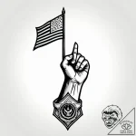 Tat tattoo sketch, soldier saluting with flag… – style Jagger Old – tattoo sketch (11.11.2025 17:28)