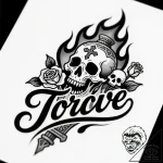 Ghost relic devouring celestial flame, tattoo… – style Flux Inscriptions – tattoo sketch (11.11.2025 17:31)