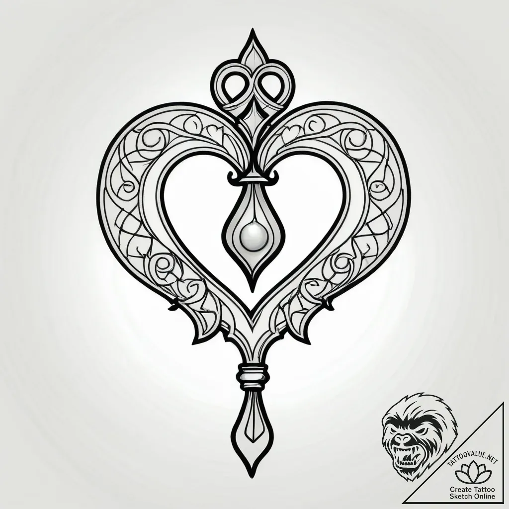 Fishhook baited with a glowing, pearl-like he... - style Jagger Old - tattoo sketch (11.11.2025 17:48)