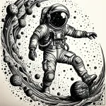 Astronaut reaching for shattered planet, tatt… – style Jaeger Simple – tattoo sketch (11.11.2025 17:54)