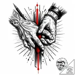 Tattoo sketch, jim and john silver handshake,… – style Jaeger Mini – tattoo sketch (11.11.2025 17:58)