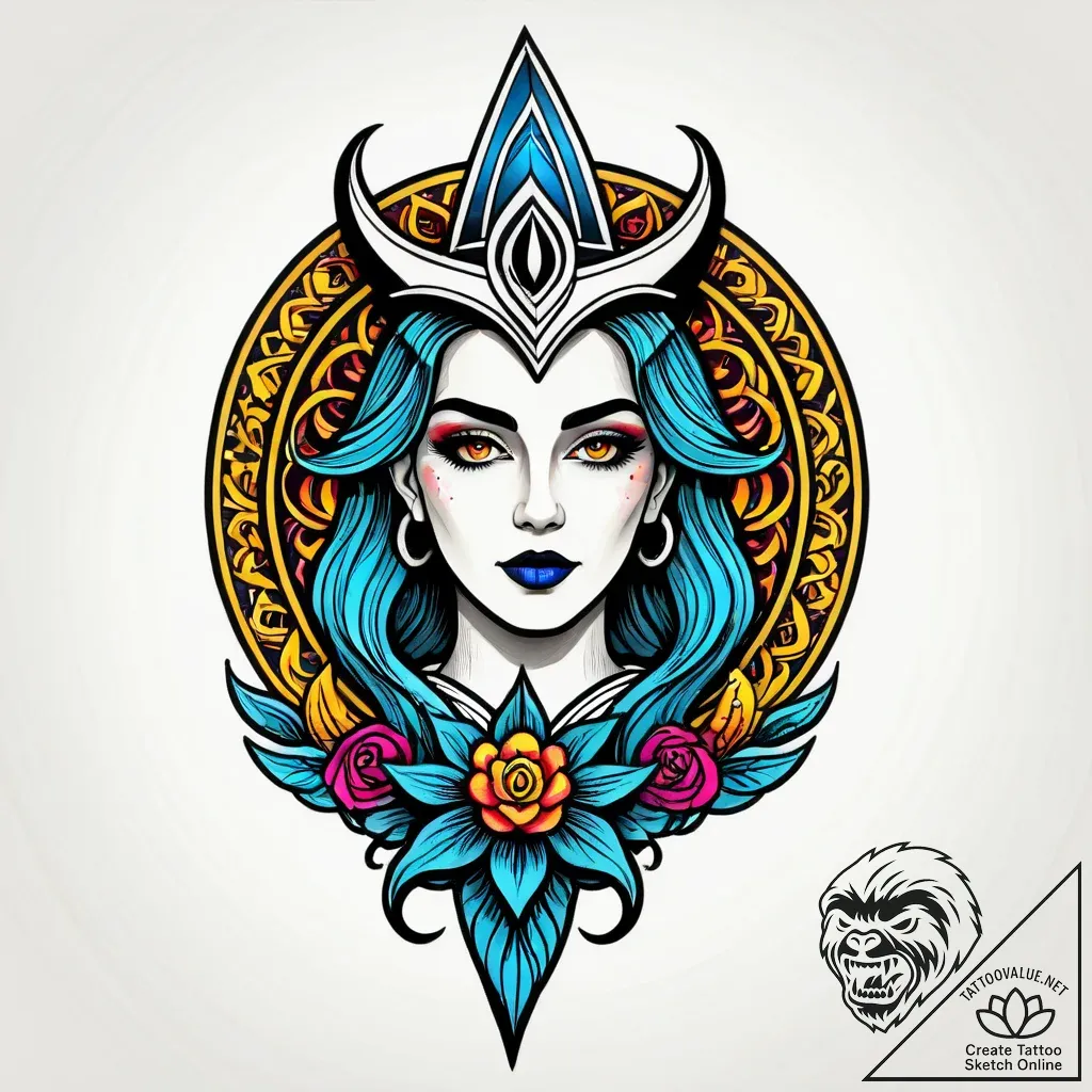 Hades leading persephone through a field of a... - style Jagger Old - tattoo sketch (11.11.2025 18:13)