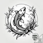 Koi pond reflecting shattered moon, tattoo li… – style Jagger Old – tattoo sketch (11.11.2025 18:26)