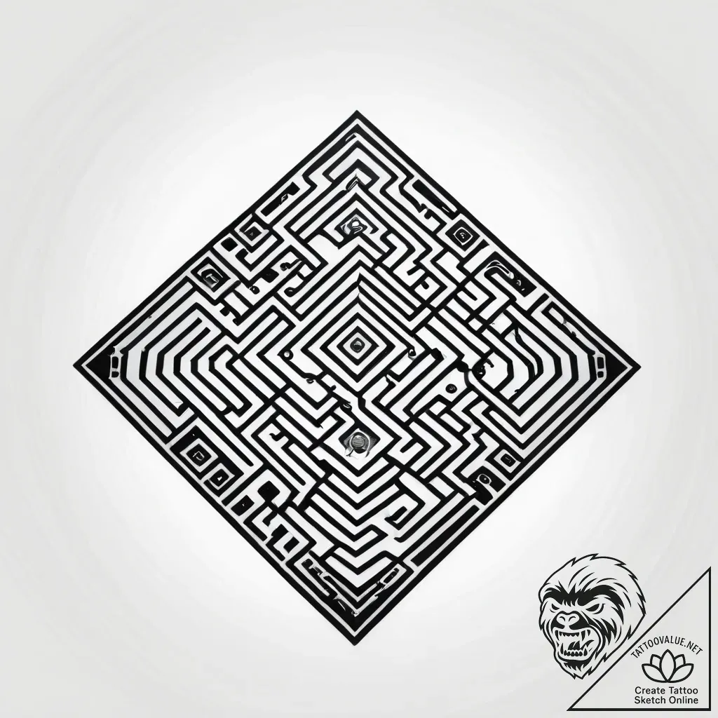 Labyrinth made of circuit boards and heatsink... - style Jagger Old - tattoo sketch (11.11.2025 18:26)