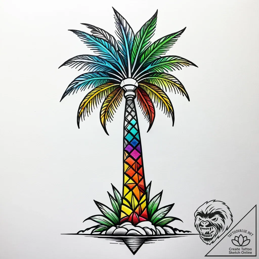 Palm tree, tattoo drawing outline, profession... - style Jagger Old - tattoo sketch (11.11.2025 18:36)