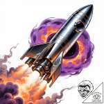 Rocket – style Flux Inscriptions – tattoo sketch (11.11.2025 18:40)