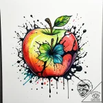 Rotted apple with a worm crawling through it,… – style Jaeger Simple – tattoo sketch (11.11.2025 19:30)