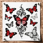 A vibrant butterfly collection pinned on a co… – style Flux Inscriptions – tattoo sketch (11.11.2025 19:40)