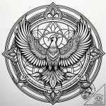 Phoenix relic glowing in darkness, tattoo dra… – style Jaeger Simple – tattoo sketch (11.11.2025 19:43)