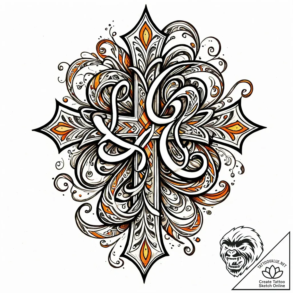 Tattoo sketch, delicate calligraphy phrase вђ... - style Jaeger Mini - tattoo sketch (11.11.2025 19:46)