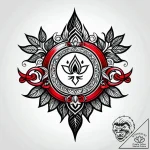 Tattoo sketch, belt hiding behind leaves, cut… – style Jagger Old – tattoo sketch (11.11.2025 19:49)