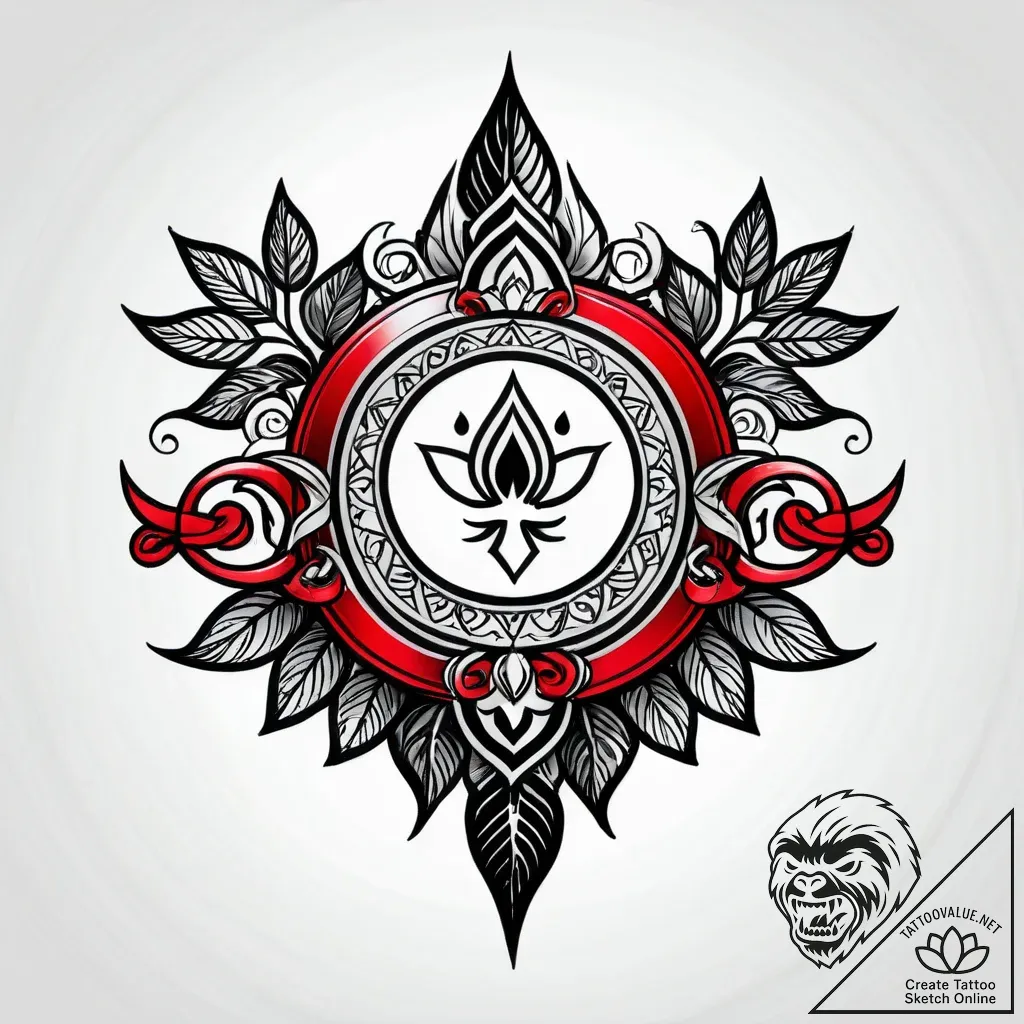 Tattoo sketch, belt hiding behind leaves, cut... - style Jagger Old - tattoo sketch (11.11.2025 19:49)