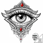 Eye of horus set within a mechanical iris, ar… – style Jaeger Mini – tattoo sketch (11.11.2025 19:58)
