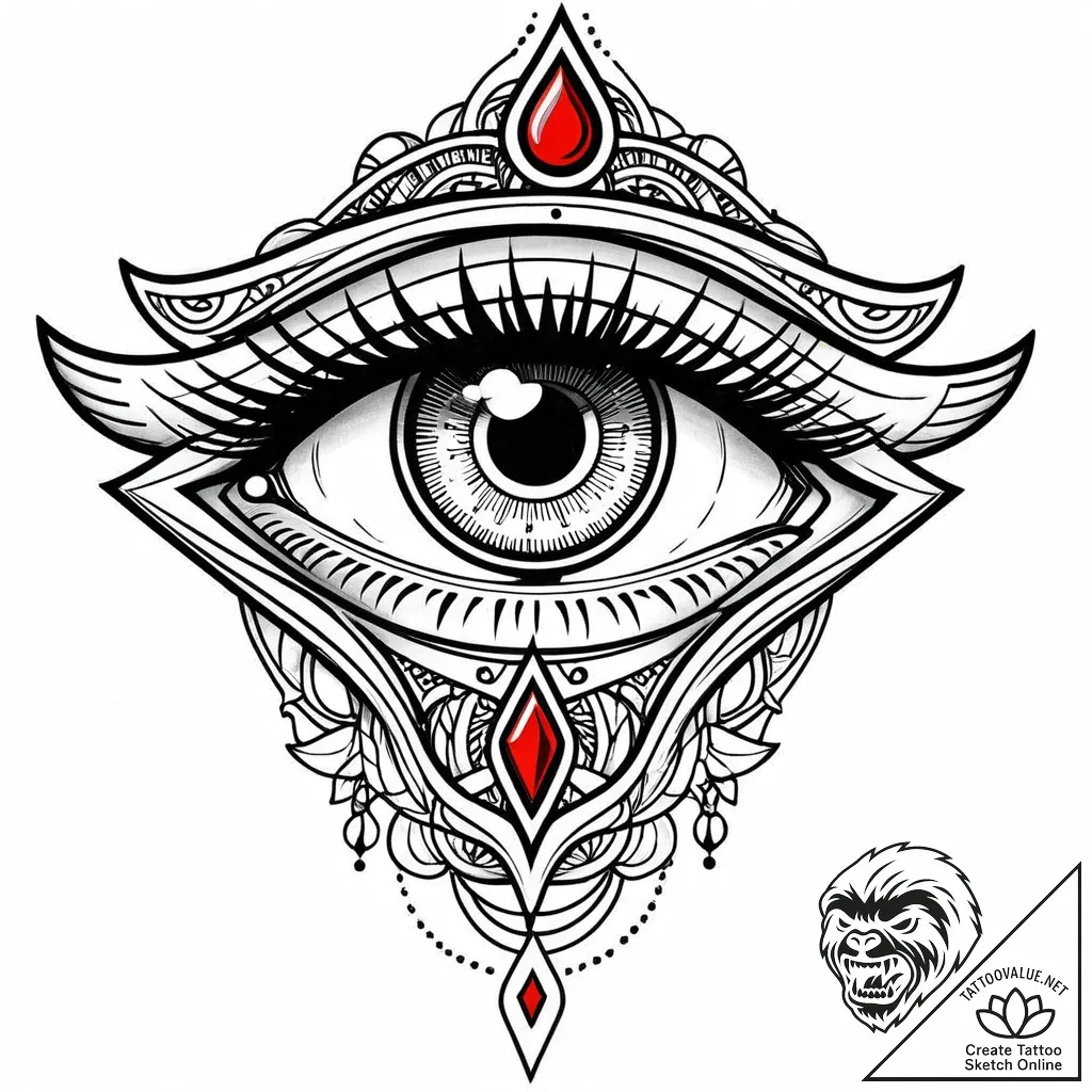 Eye of horus set within a mechanical iris, ar... - style Jaeger Mini - tattoo sketch (11.11.2025 19:58)