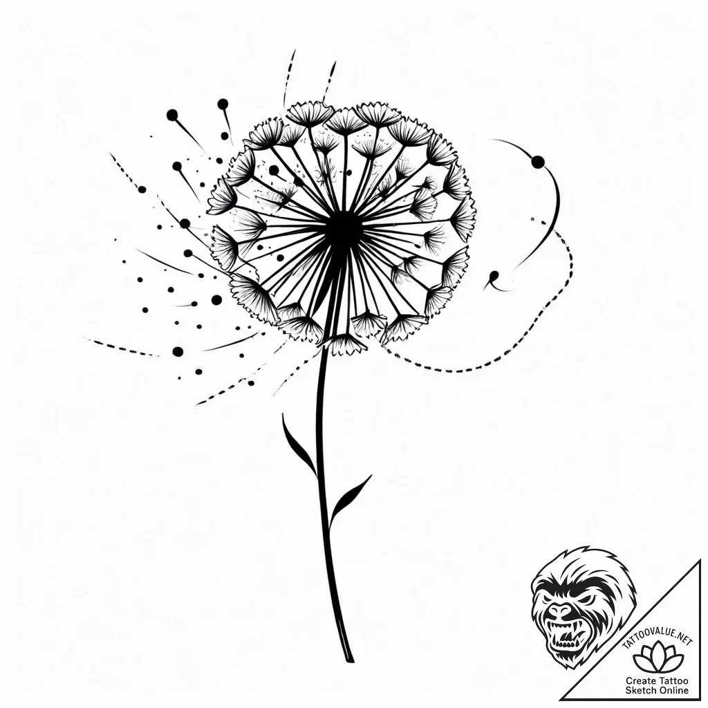 Dandelion seeds blowing in the wind (is there... - style Jaeger Mini - tattoo sketch (11.11.2025 20:34)