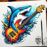 Tat tattoo sketch, electric bass guitar shape… – style Jaeger Simple – tattoo sketch (11.11.2025 20:43)