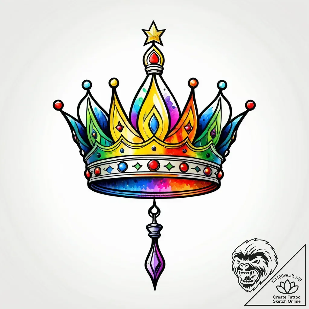 Crown, artistic tattoo sketch, moderately det... - style Jagger Old - tattoo sketch (11.11.2025 20:48)