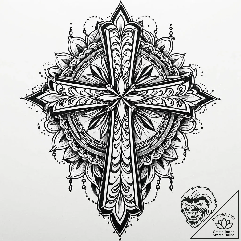 Lace, tattoo flash sheet design, dynamic comp... - style Jaeger Mini - tattoo sketch (11.11.2025 20:58)