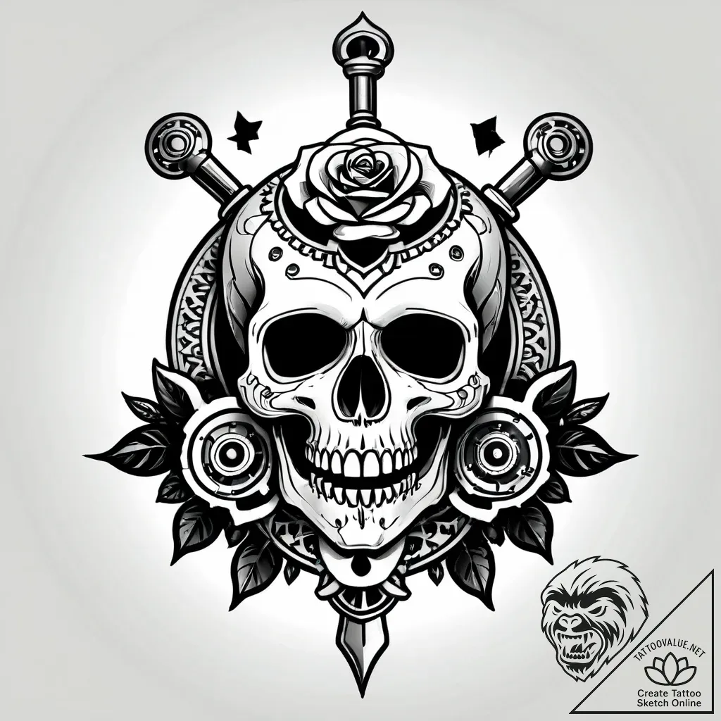 Gear shifter from a manual transmission, with... - style Jagger Old - tattoo sketch (11.11.2025 21:00)