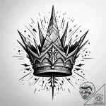 Oak crown beneath shattered spire, tattoo fla… – style Jaeger Simple – tattoo sketch (11.11.2025 21:07)