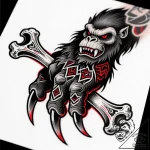 Yeti claw gripping bone relic, artistic tatto… – style Flux Inscriptions – tattoo sketch (11.11.2025 21:28)