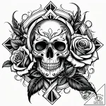 Black flame devouring rose, concept art for t… – style Jaeger Simple – tattoo sketch (11.11.2025 21:43)