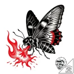 Night moth devouring flame, artistic tattoo s… – style Flux Inscriptions – tattoo sketch (11.11.2025 21:52)