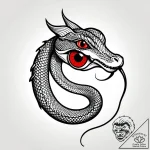 Art deco serpent with jewel eyes, ink illustr… – style Jagger Old – tattoo sketch (11.11.2025 22:01)