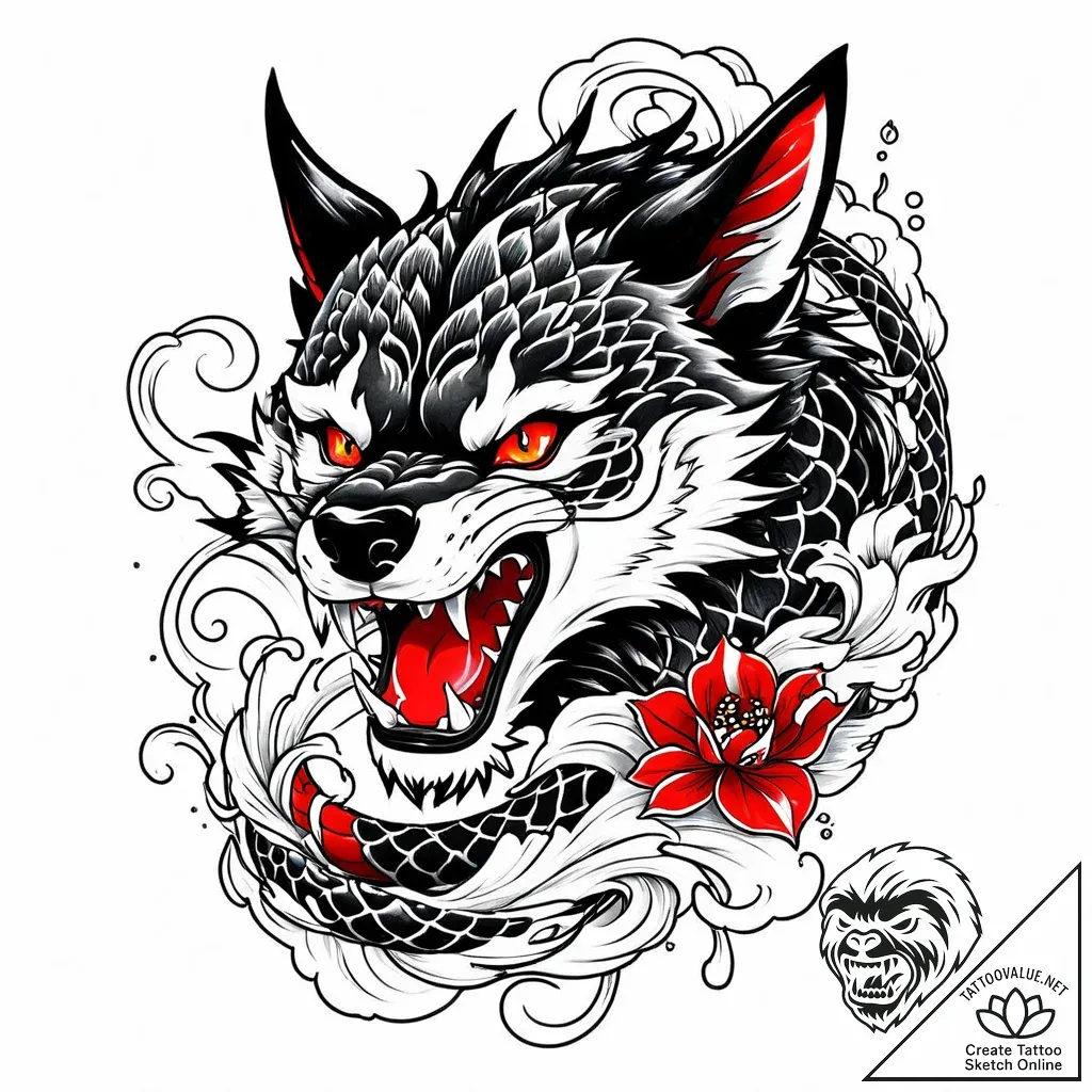 Tat tattoo sketch, neon-colored new school wo... - style Jaeger Mini - tattoo sketch (11.11.2025 22:34)