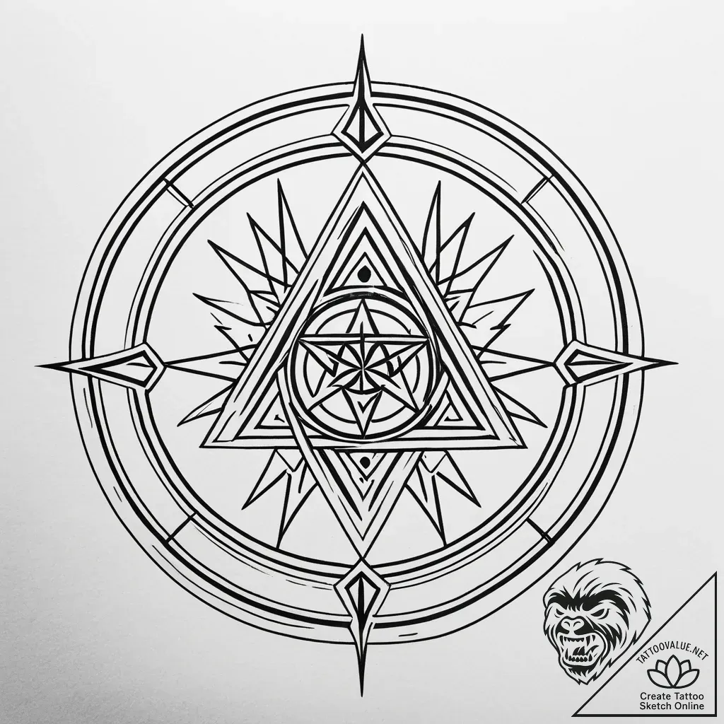 Graven sigil spinning through mist, artistic... - style Jaeger Simple - tattoo sketch (11.11.2025 23:07)