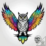 Owl wings beneath burning stars, tattoo sketc… – style Jagger Old – tattoo sketch (11.11.2025 23:24)