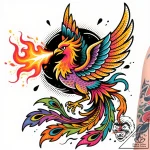 Phoenix breath swirling through void, concept… – style Flux Inscriptions – tattoo sketch (11.11.2025 23:28)