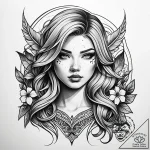Y, tattoo line art, black and white sketch, m… – style Jaeger Simple – tattoo sketch (11.11.2025 23:43)
