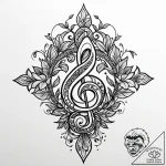 Clef (treble or bass) elegantly integrated wi… – style Jaeger Mini – tattoo sketch (11.11.2025 23:58)