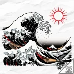 Tat tattoo sketch, crashing ocean waves with… – style Flux Inscriptions – tattoo sketch (12.11.2025 00:28)