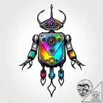 Eskizto, tattoo sketch, wall-e with floating… – style Jagger Old – tattoo sketch (12.11.2025 00:58)