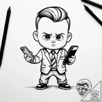 Tattoo sketch, boss baby holding smartphone,… – style Jaeger Simple – tattoo sketch (12.11.2025 01:04)