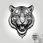 Tiger, snarling, with stripes that are actual… – style Jagger Old – tattoo sketch (12.11.2025 01:10)