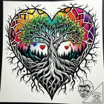 Roots of a tree forming a cage around a heart… – style Jaeger Simple – tattoo sketch (12.11.2025 01:16)