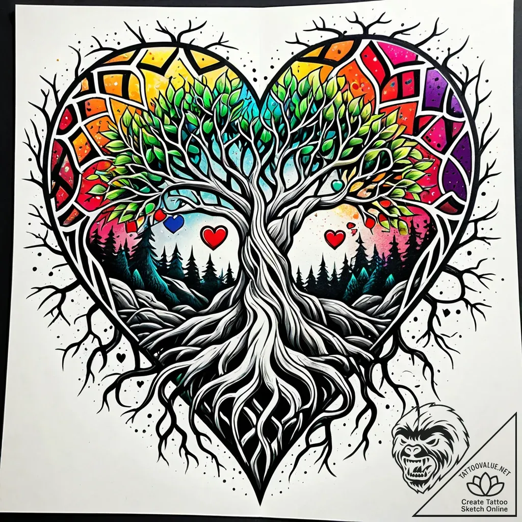 Roots of a tree forming a cage around a heart... - style Jaeger Simple - tattoo sketch (12.11.2025 01:16)