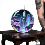 Crystal ball showing a vision – style Flux Inscriptions – tattoo sketch (12.11.2025 01:25)