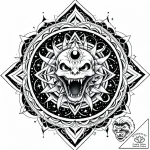 Ghostly serpent devouring starlight, ink illu… – style Jaeger Mini – tattoo sketch (12.11.2025 01:32)