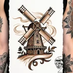 Windmill, harnessing the power of nature, tat… – style Flux Inscriptions – tattoo sketch (12.11.2025 01:37)