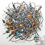 Neural network diagram, complex and beautiful… – style Jaeger Mini – tattoo sketch (12.11.2025 02:07)