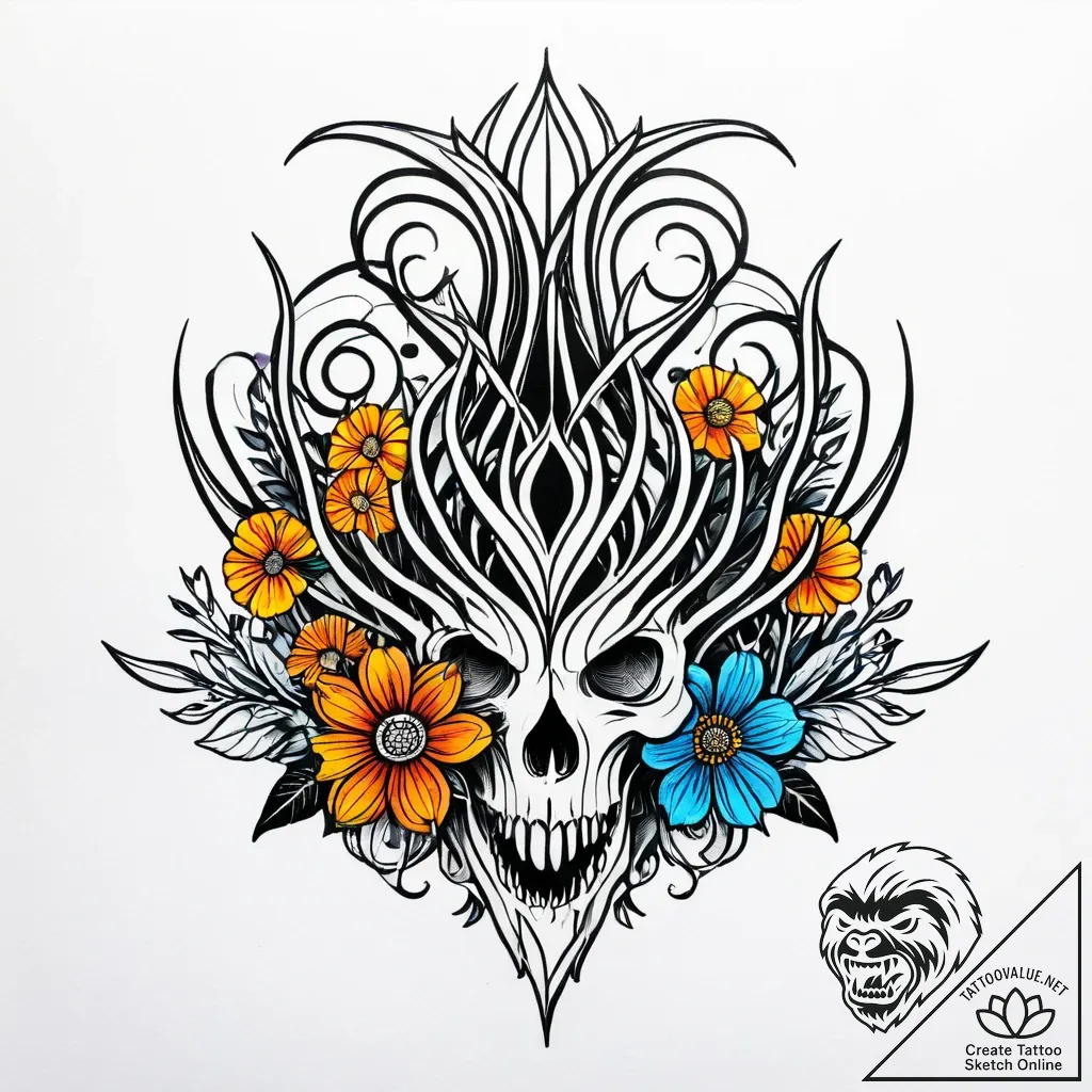 Ribcage filled with a bouquet of lush, bloomi... - style Jagger Old - tattoo sketch (12.11.2025 02:09)