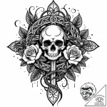 Dark mist serpent entwining blade, tattoo fla… – style Jaeger Mini – tattoo sketch (12.11.2025 02:19)