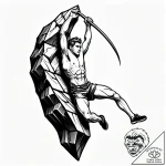 Tat tattoo sketch, rock climber gripping jagg… – style Jagger Old – tattoo sketch (12.11.2025 02:40)