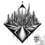 Japanese ink wash (sumi-e) painting of a futu… – style Jaeger Mini – tattoo sketch (12.11.2025 03:01)