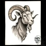 Goat, tattoo flash sheet design, muted color… – style Flux Inscriptions – tattoo sketch (12.11.2025 03:19)
